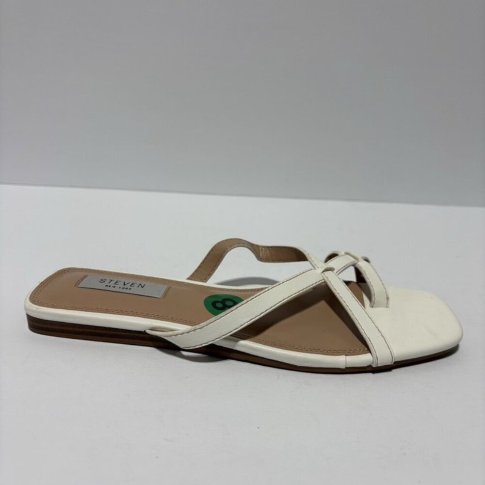Steven By Steve Madden Womenโs Padma Sandals White, Size 8 M